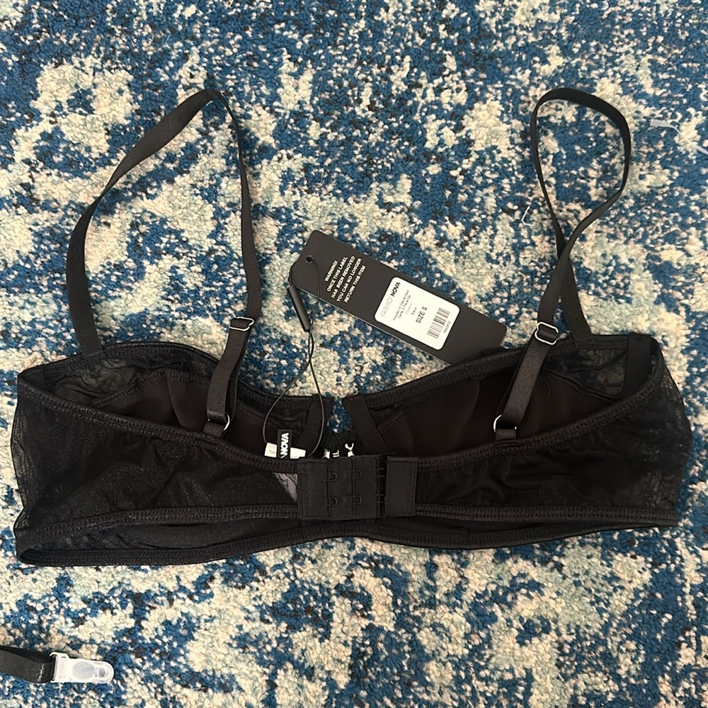 Fashion Nova Hooked on Desire Mesh Garter 3-piece Black Set S NWT - Picture 10 of 13